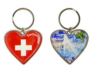 KEYRING HEART SHAPED + VIEW GENEVA