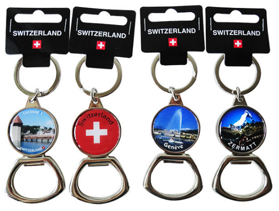 KEYRING METAL BOTTLE OPENER + FREE CHOICE LABEL 30MM