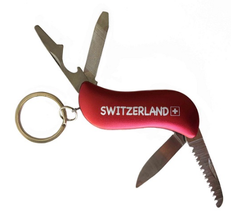 KEYRING RED 4-IN-1 FUNCTION KNIFE