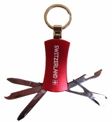 KEYRING SHIELD KNIFE RED CH 5 FONCTIONS