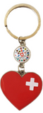 METAL DANGLE RED HEART KEYRING CH + FREE CHOICE LABEL 15MM