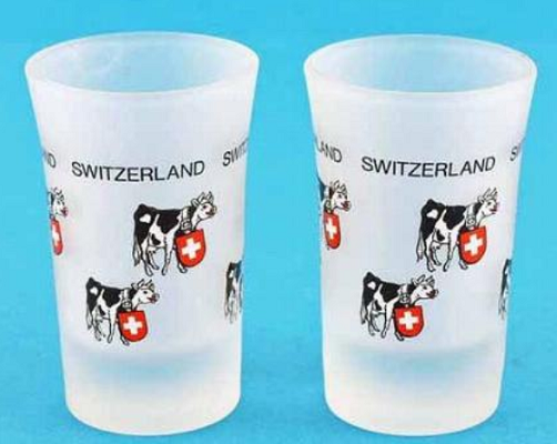 SHOT GLASS WITH SWISS COWS