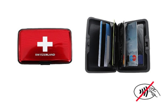 SECURITY CARD HOLDER RED SWISS LOGO