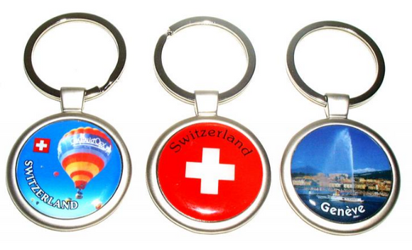 SILVER KEYRING ROUND + FREE CHOICE LABEL 30MM