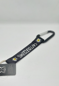 KEY RING - SWITZERLAND WITHE & BLACK EDELWEISS