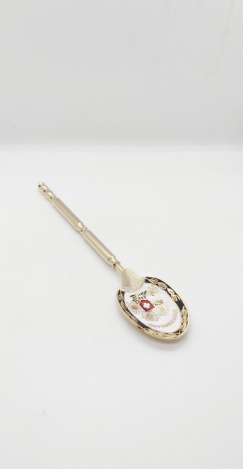 DECORATIVE SPOON - SWITZERLAND FLAG WITH EDELWEISS COW