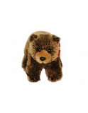 PLUSH -  BROWN BEAR 18CM STANDING WITH SWISS CROSS FABRIC RED/WHITE