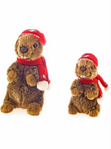 PLUSH - MARMOT 20CM WITH SONG YODELER HELMET & SCARF