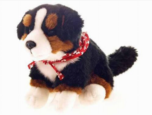 PLUSH - BERNESE PLUSH DOG 18CM SITTING WITH SCARF CH