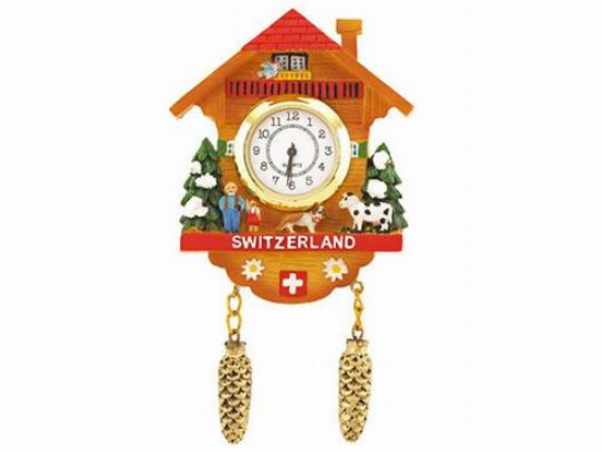 MAGNET CUCKOO CLOCK - MAGNET WITH PINE CONE & WATCH
