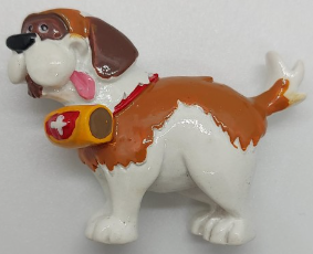 POLYMAGNET WHITE & BROWN ST. BERNARD DOG