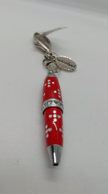 KEYRING PEN RED AND SILVER- 71-1400