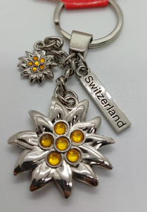 KEYRING EDELWISS WITH THE MIDDLE IN YELLOW