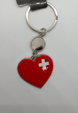 METAL DANGLE RED HEART KEYRING CH + FREE CHOICE LABEL 15MM