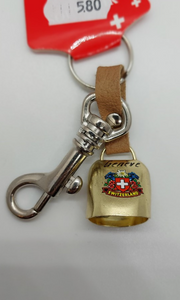 KEYRING WITH BELL SWITZERLAND & FLOWERS & ATTACHE