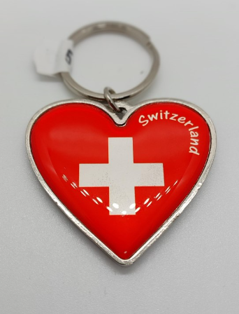 KEYRING SWITZERLAND FLAG IN A HEART