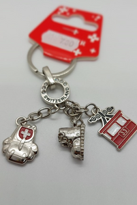 KEYRING WITH BAG & SHOE &  CABLE CAR