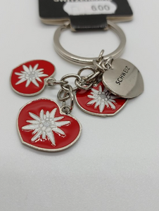 KEYRING WITH HEART WITH EDELWEISS