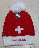 WINTER HAT RED-WHITE CH-CROSS FOR KIDS