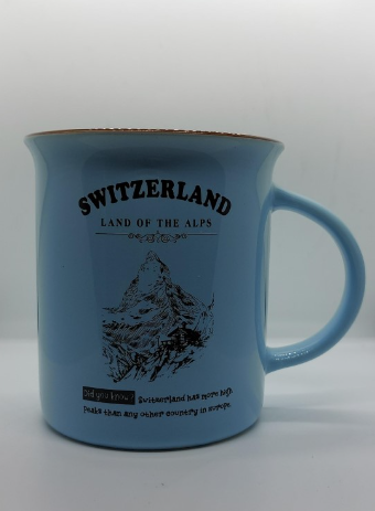 MUG MEMORIEZ LAND OF THE ALPS LIGHT BLUE – Swiss Souvenirs and Watches