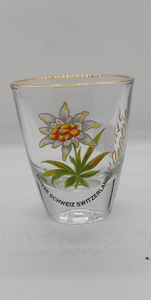 SHOT GLASS WITH EDELWEISS FLOWER
