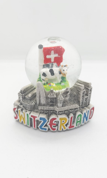SMALL SNOWBALL - SWITZERLAND FLAG & COW