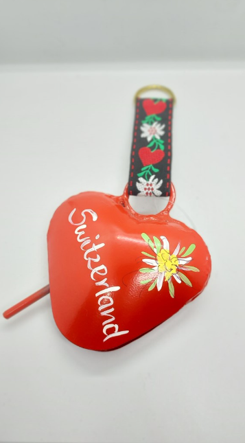 SMALL BELL - SWITZERLAND HEART WITH FLOWERS