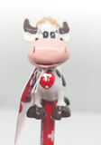 PENCIL - SOFT PRETTY COW WITH RED PENCIL + WHITE