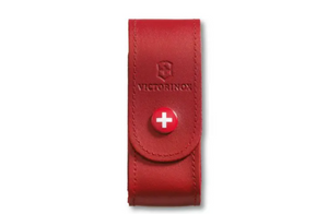 KNIFE CASE - LEATHER BELT POUCH - RED