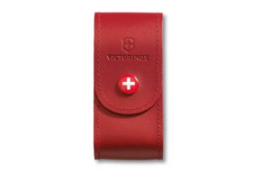 KNIFE CASE - LEATHER BELT POUCH - RED