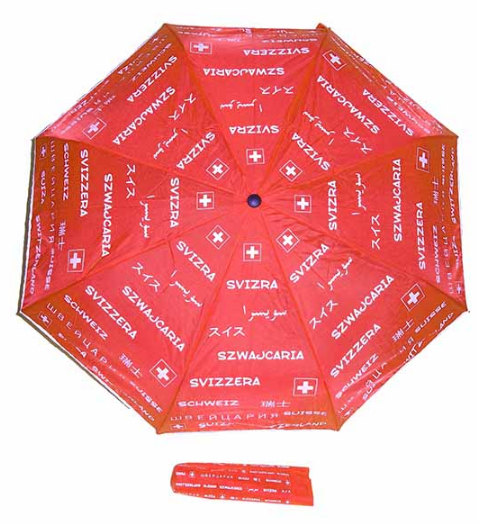 UMBRELLA RED AUTOMATIC WITH MULTI LANGUAGES DESIGN ON ALL PANELS