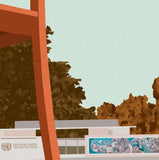 DECORATIVE METAL SIGN - 26x40 - GENEVA - UN CHAIR
