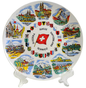 WHITE ROUND PLATE 20cm CH-CITIES